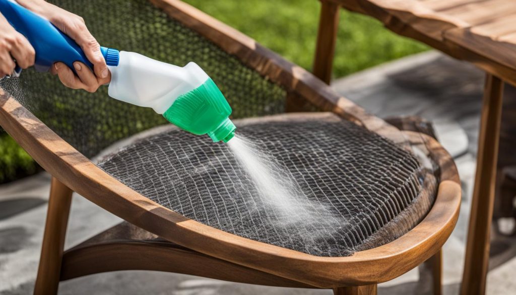 cleaning patio furniture mesh with vinegar
